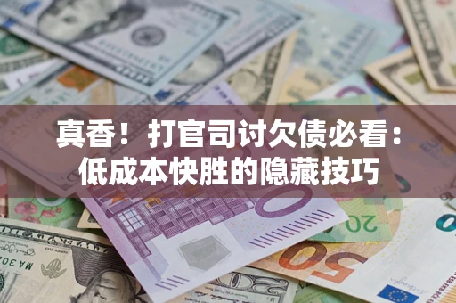 武汉真香！打官司讨欠债必看：低成本快胜的隐藏技巧