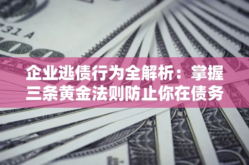 武汉企业逃债行为全解析：掌握三条黄金法则防止你在债务乱局中“踩雷”